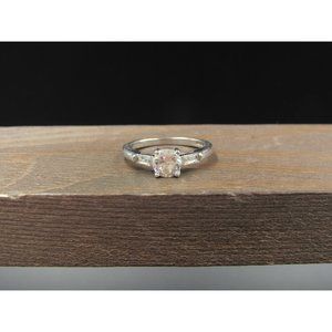 Size 7 Sterling Silver Cool Simple Cubic Zirconia Band Ring